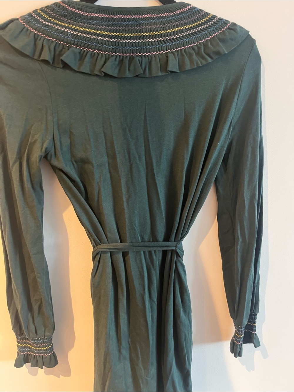 Boden Green Smocked JerseyDress - Picture 5 of 6